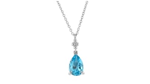 Gabriel Designs 2.00 Carat Swiss Blue Topaz Necklace in Sterling Silver