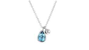 Gabriel Designs .86 Carat Swiss Blue Topaz Necklace in Sterling Silver