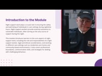 Module 1 Introduction to Night Support Work
