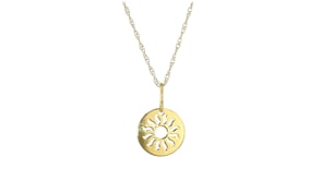 14kt Yellow Gold Sun Cut-Out Charm Necklace