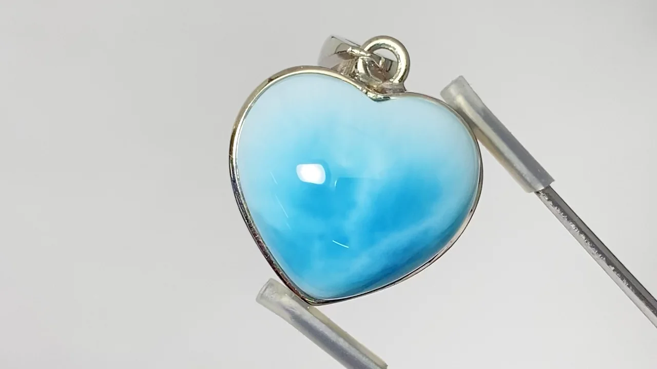 動画】【1点もの】ラリマーAAA ペンダントトップ SILVER925製 NO.365