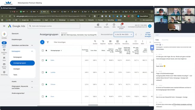 KI in Google Ads & Wichtige Lektionen zur Kampagnenstruktur, Agentur-Kampagnen-Check, Wärmepumpen-Kampagnen & Shopping-PMax vs. Standard-Shopping mit Malte vom 20.11.25