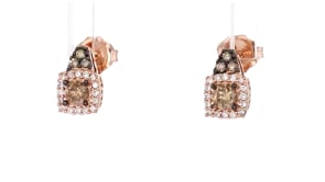 Le Vian Chocolatier .36 ct. t.w. Chocolate Diamond Earrings with .10 ct. t.w. Vanilla Diamonds in 14kt Strawberry Gold