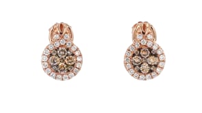 Le Vian Chocolatier 1.32 ct. t.w. Chocolate and Vanilla Diamond Earrings in 14kt Strawberry Gold
