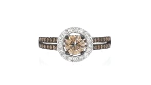 Le Vian Chocolatier .97 ct. t.w. Chocolate Diamond Ring with .16 ct. t.w. Vanilla Diamonds in 14kt Vanilla Gold