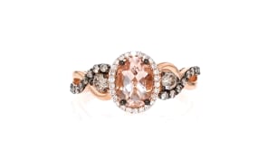 Le Vian Chocolatier .80 Carat Peach Morganite Ring with .50 ct. t.w. Chocolate and Vanilla Diamonds in 14kt Strawberry Gold