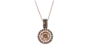 Le Vian Chocolatier 1.28 ct. t.w. Chocolate Diamond Pendant Necklace with .16 ct. t.w. Vanilla Diamonds in 14kt Strawberry Gol