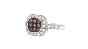 Le Vian Chocolatier .48 ct. t.w. Chocolate and Vanilla Diamond Ring in 14kt Vanilla Gold