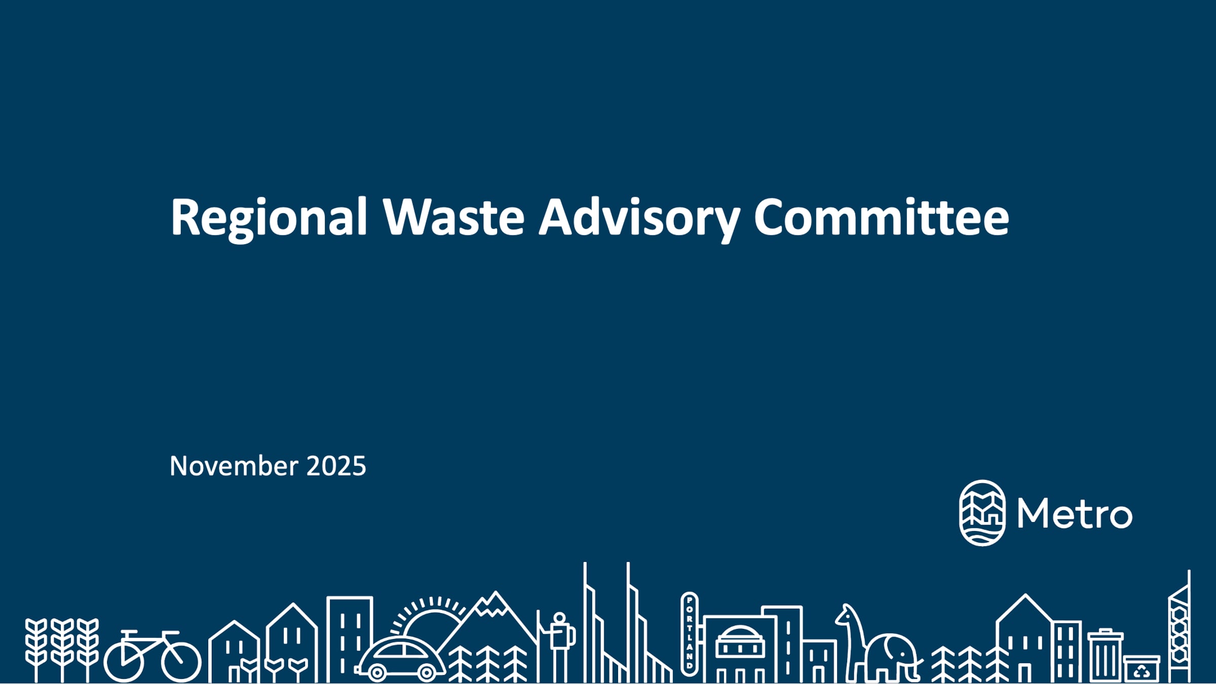 Regional Waste Advisory Committee meeting Nov. 20, 2025