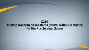Replace Unverified Items in Purchasing Q