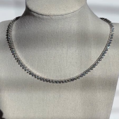 Round Tennis Necklace (3.25mm)