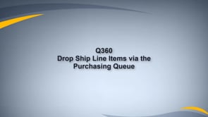 Specify Order Item as Drop Ship in Purchasing Q