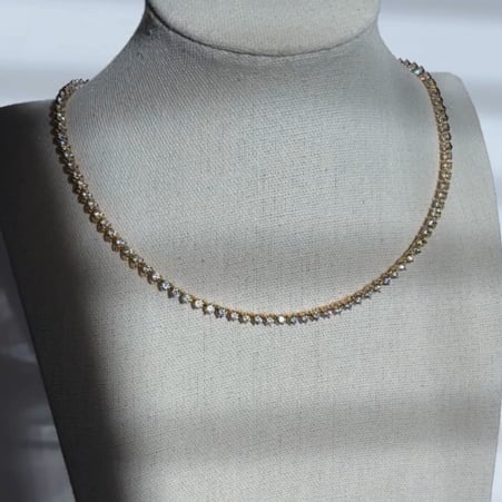 Round Tennis Necklace (2.5mm)