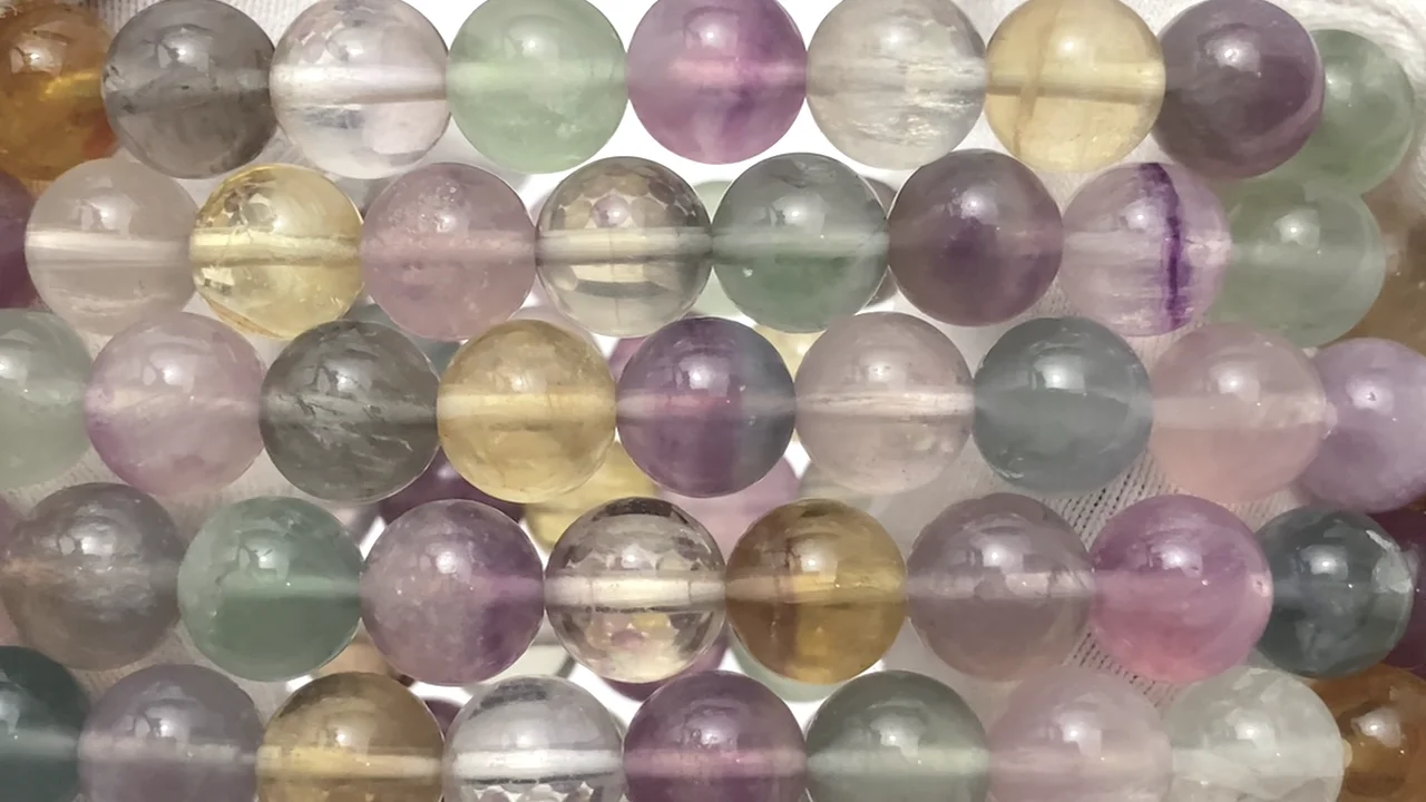 マルチカラーフローライト ラウンド8mm ブレスレット｜天然石ビーズの