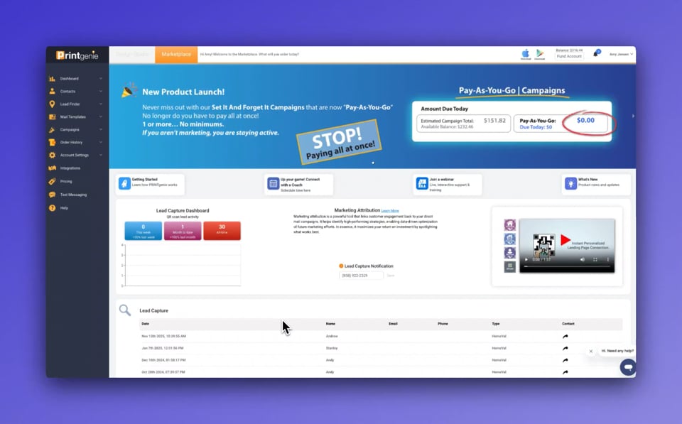 Ordering a Direct Mail Template