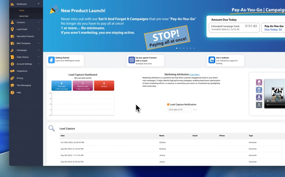 Viewing Leads From Dynamic Data