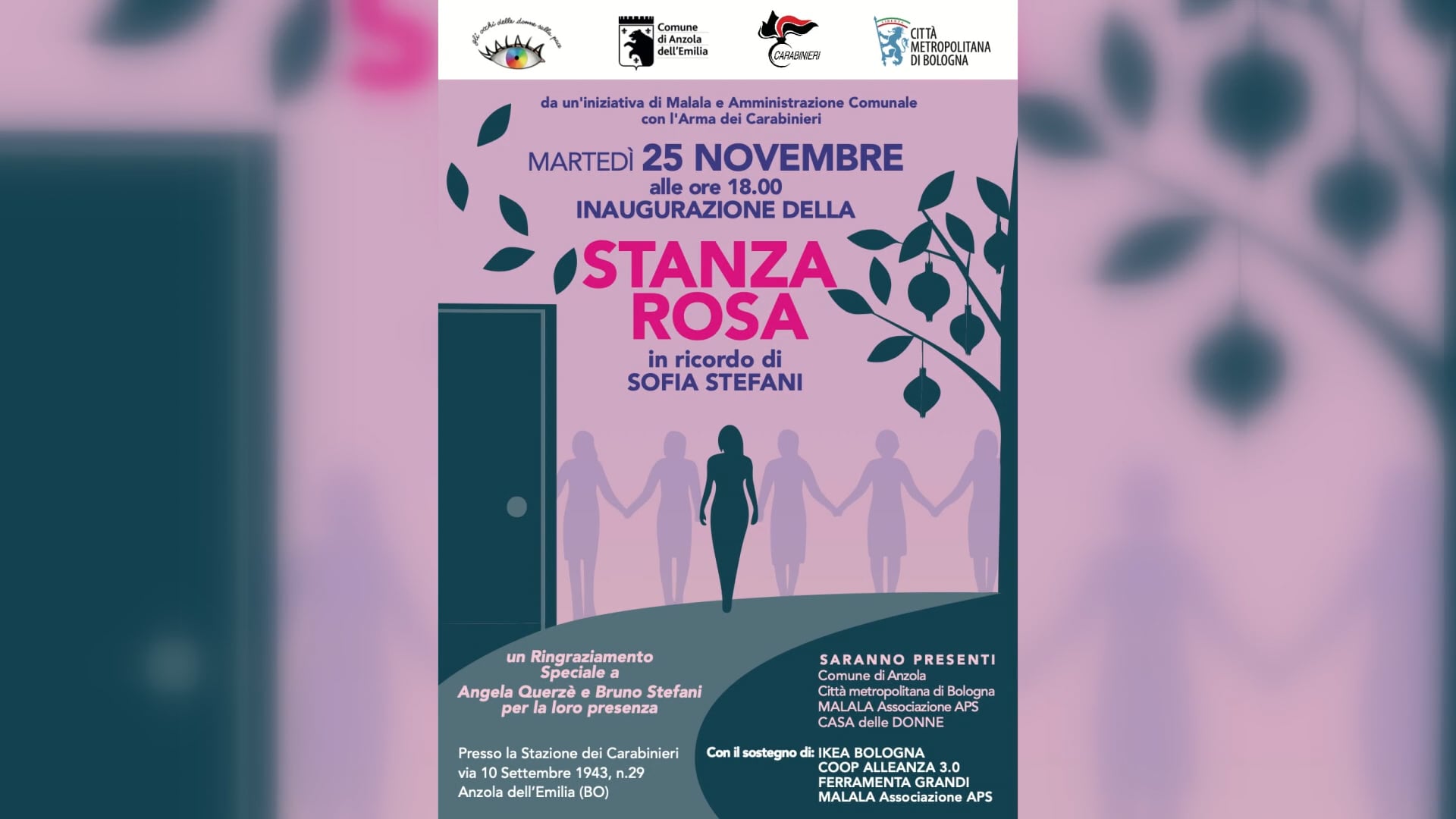 Una stanza rosa per Sofia Stefani ad Anzola dell’Emilia