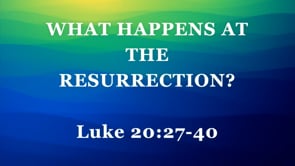 What Happens at the Resurrection? Luke 20:27-40