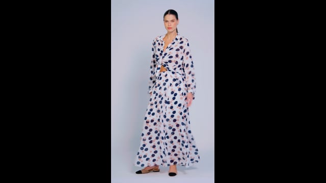 Saia em Crepe Estampado Poá Julia