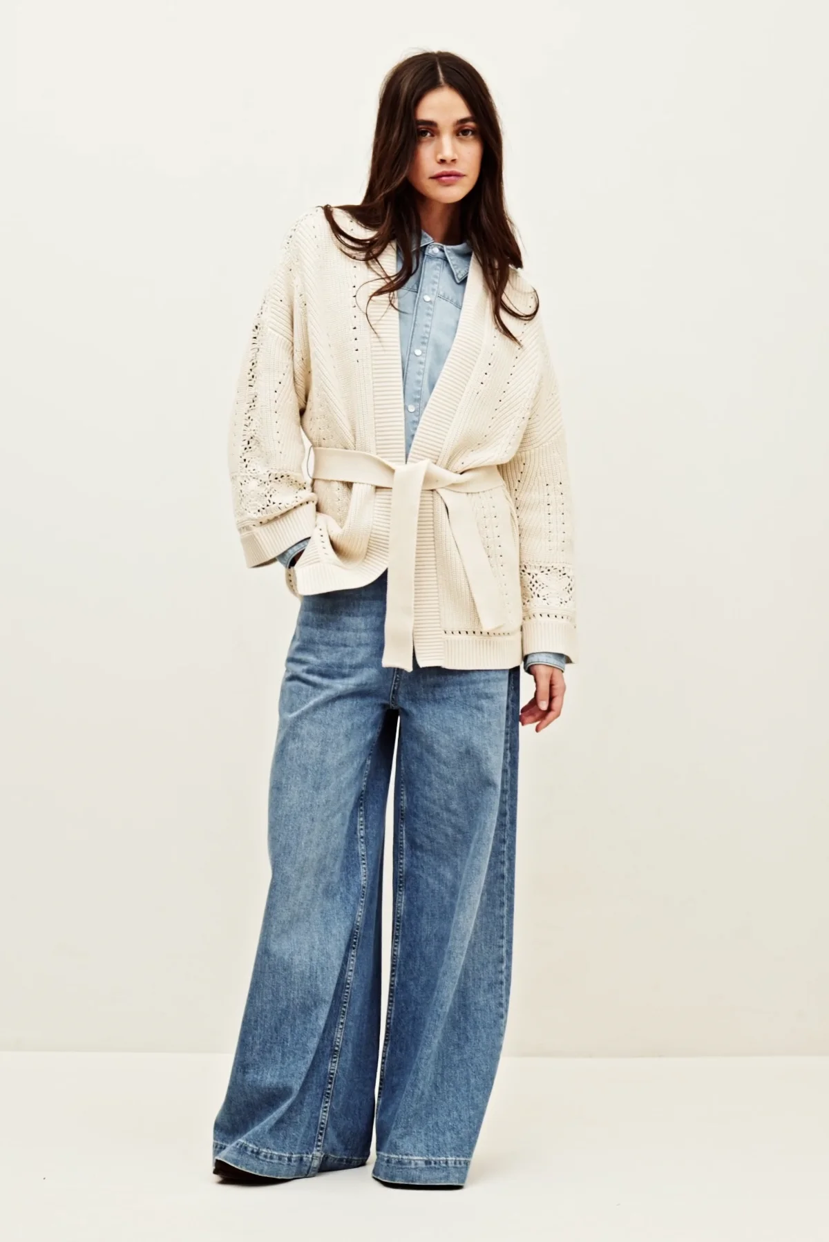 Long Knit Cardigan Perine Ecru // ba&sh SG