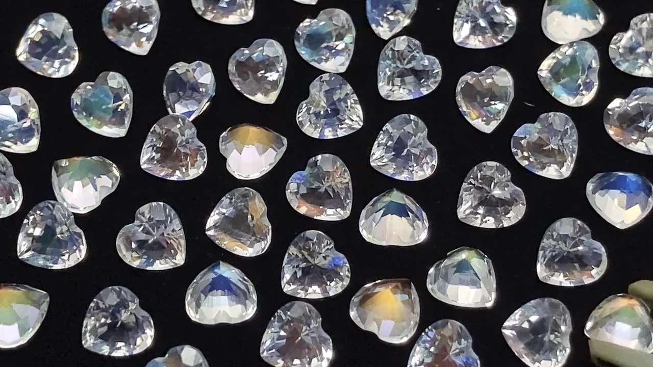 宝石質アンデシンラブラドライト ルース ハートシェイプ ファセット