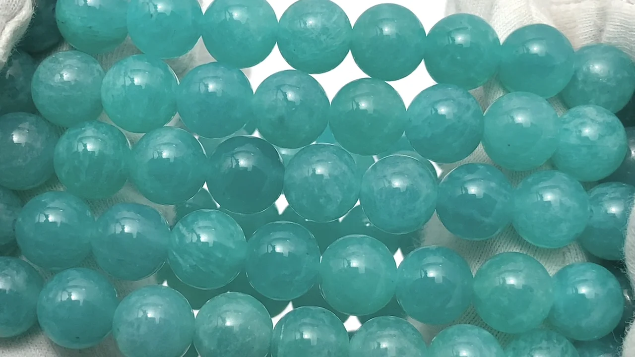 モザンビーク産アマゾナイト ラウンド8mm ブレスレット｜天然石ビーズ