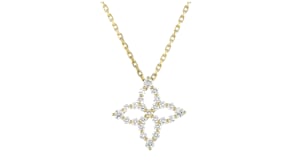 Roberto Coin Princess Flower .47 ct. t.w. Diamond Necklace in 18kt Yellow Gold