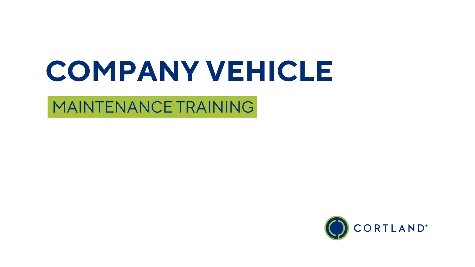 Company Vehicle Maintenance | Training