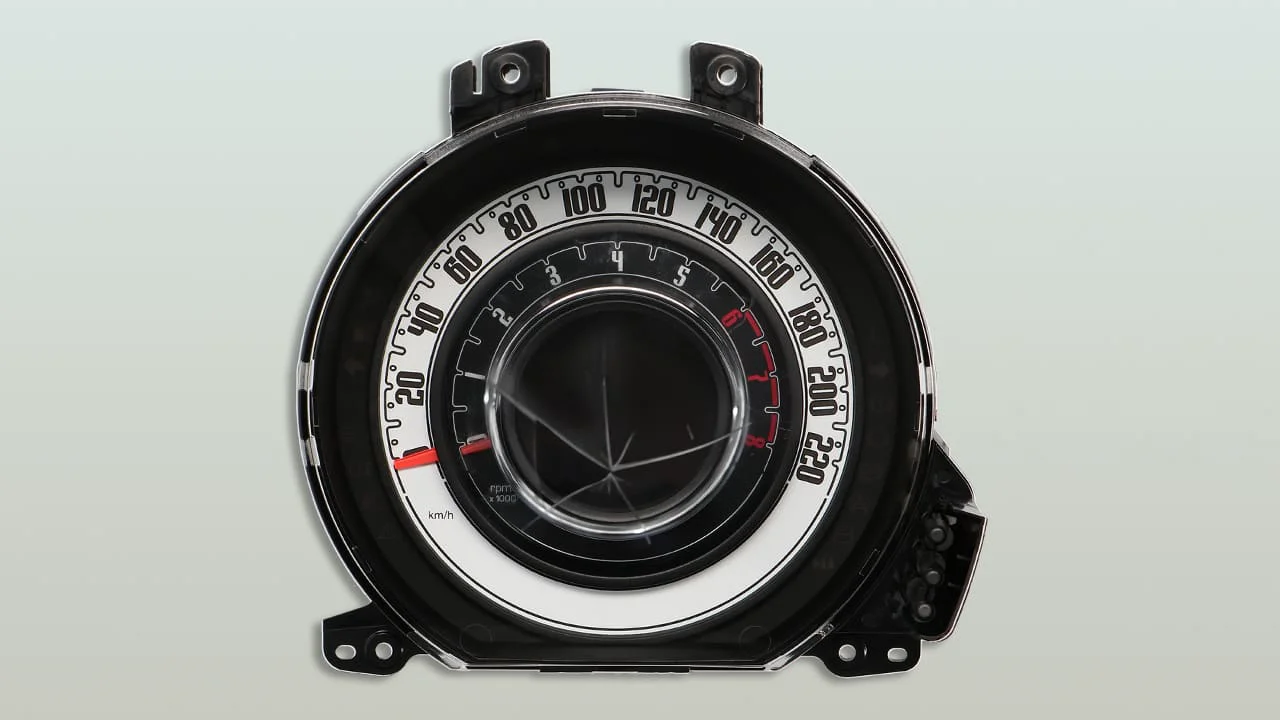 Fiat 500, Abarth 500, 595 and 695 instrument panel lens