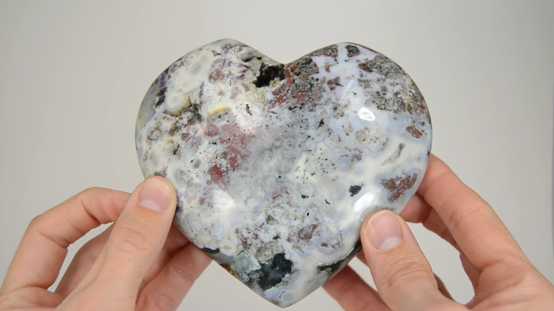 Ocean Jasper Heart, 5 inches (#H0440 Madagascar) 1.5 Pounds