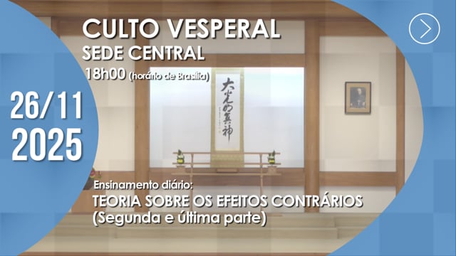 Capa do vídeo do “Culto Vesperal | Sede Central - 26/11/2025”.