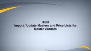 Import or Update Vendor Master Price List