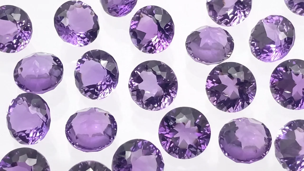 アメジスト ルース ラウンド バフトップカット10×10mm 1粒｜天然石