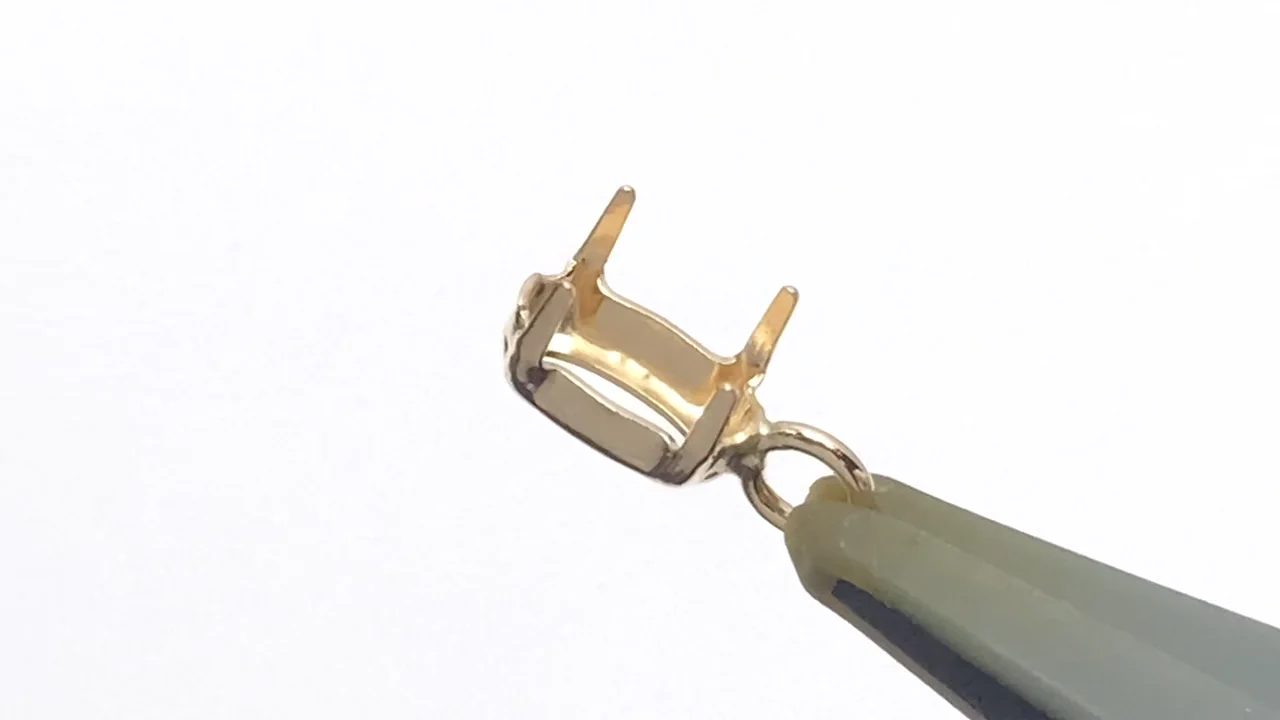 K18 Yellow Gold】 ペンダント空枠（爪留め） オーバルファセット