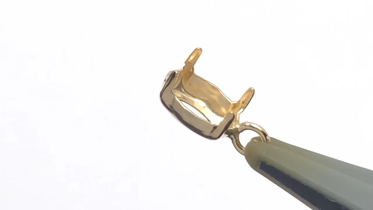 K18 Yellow Gold】 ペンダント空枠（爪留め） オーバルファセット