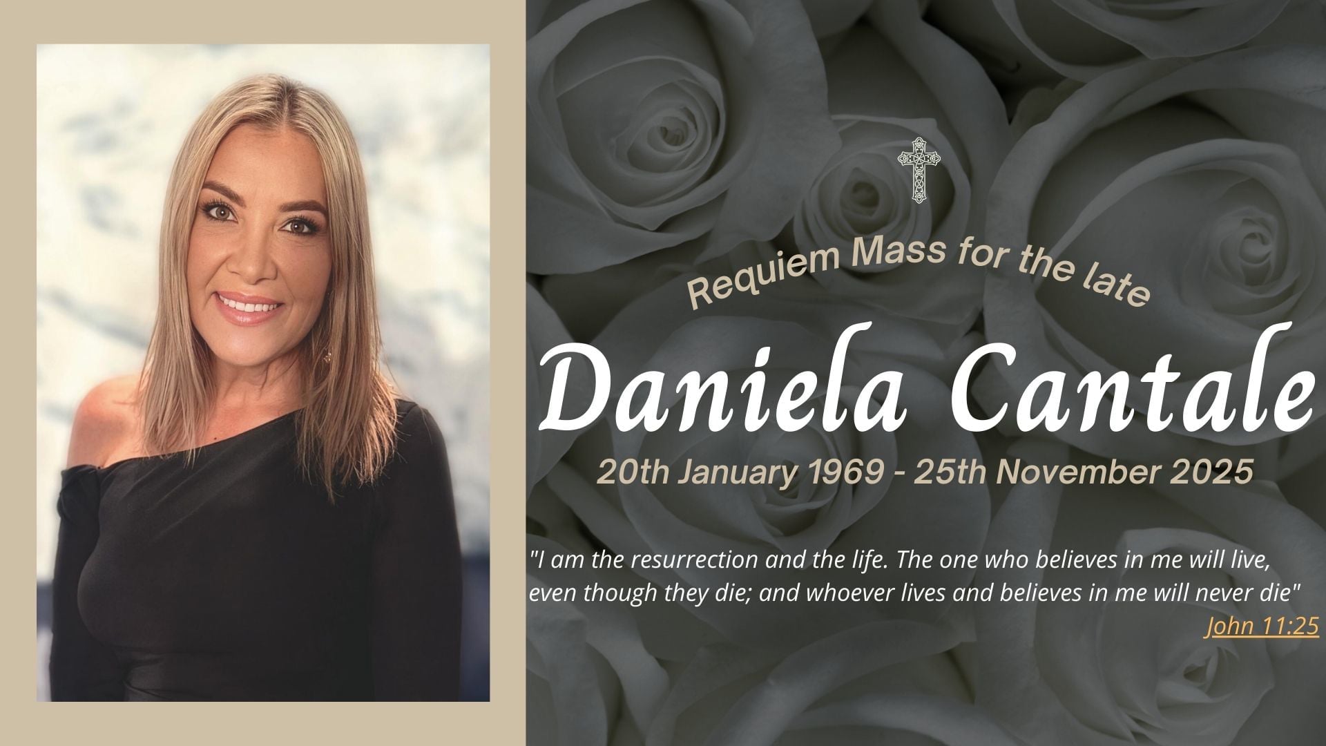 Funeral livestream of the late Daniela Cantale