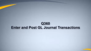 Enter and Post GL Journal Transactions