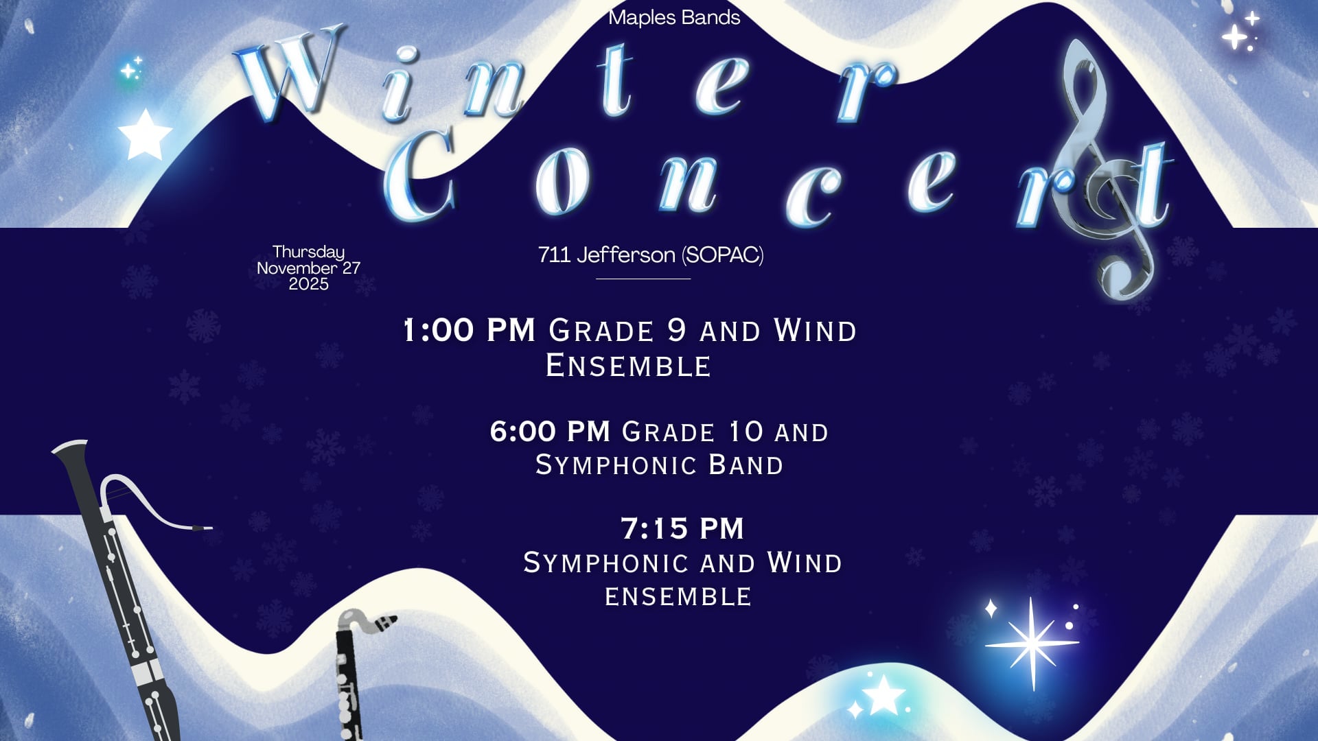 C7O-582 - Maples Collegiate Presents The 2025 Winter Band Concert! 6pm Show