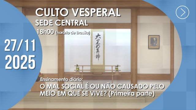 Capa do vídeo do “Culto Vesperal | Sede Central - 27/11/2025”.
