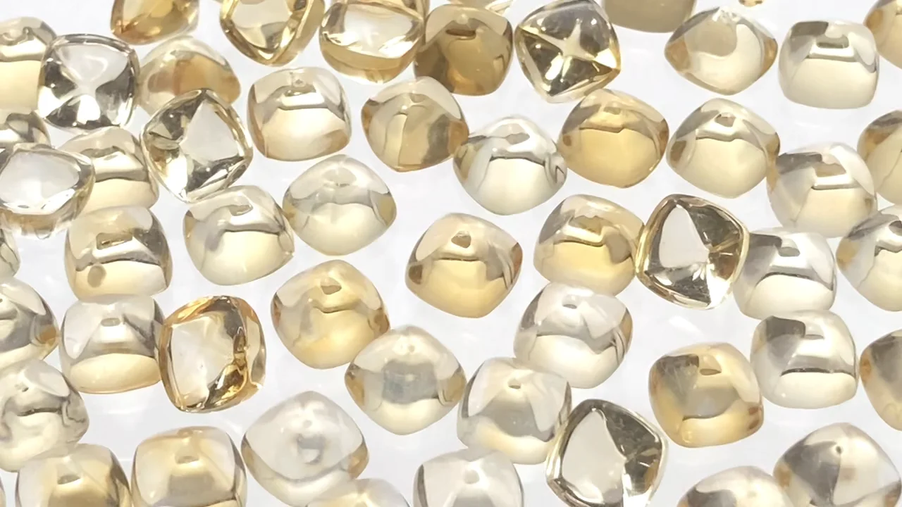 動画】宝石質シトリンAAA シュガーローフカット6×6mm 4個 - 天然石