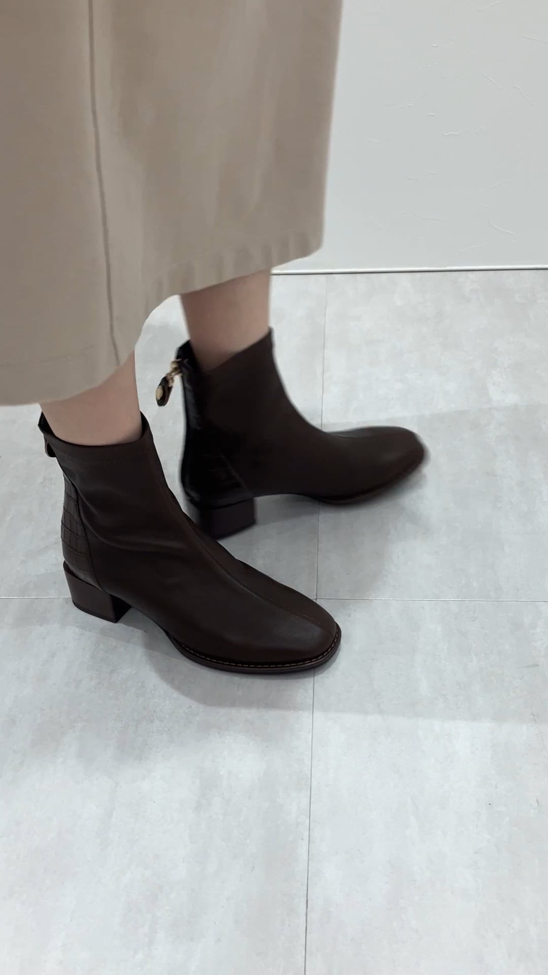 ストレッチレザー】カタオシコンビストレッチブーツ/651420 | [公式