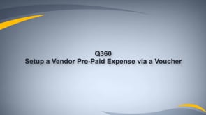 Set Up a Vendor Prepaid Expense on a Voucher
