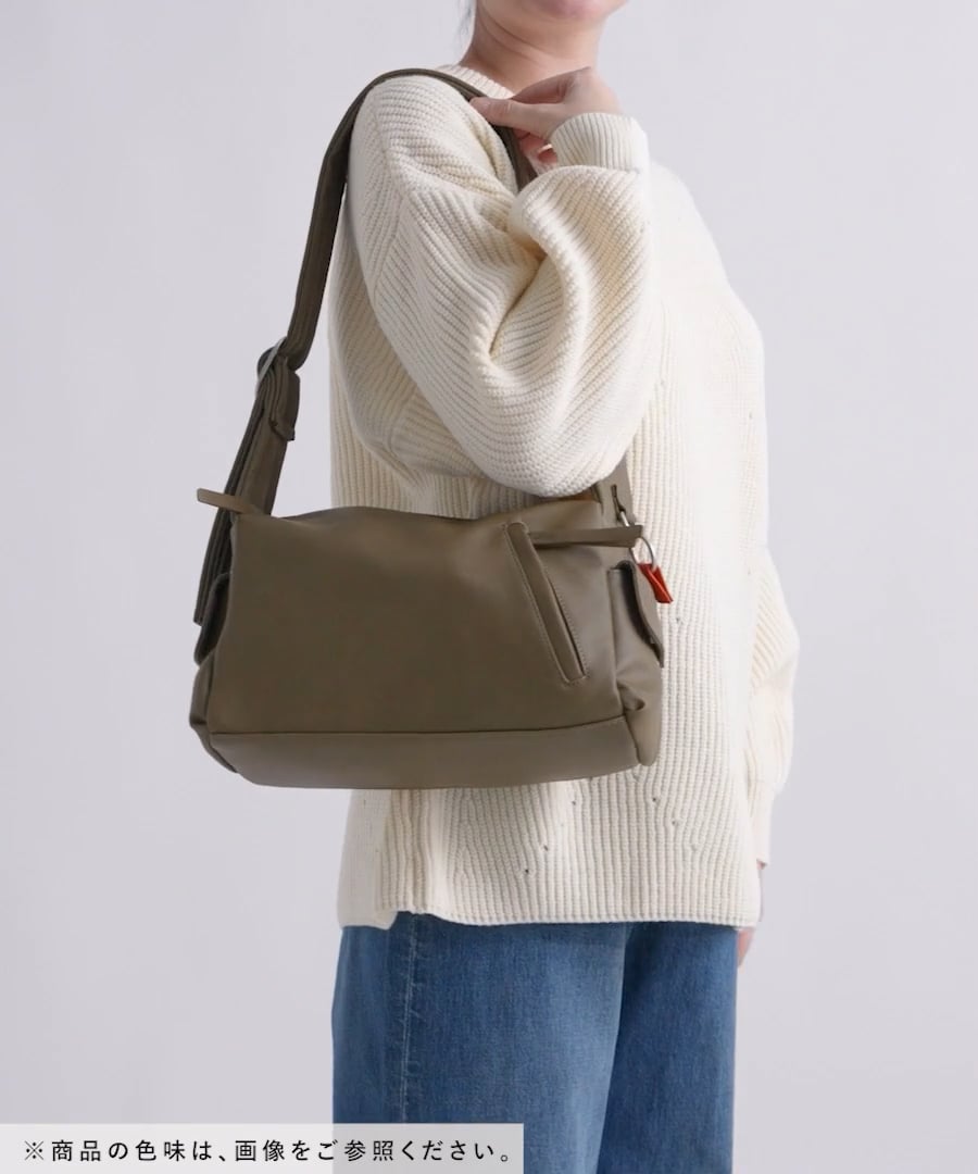 軽量/8ポケット構造】からだよろこぶサイドポケットショルダーバッグ