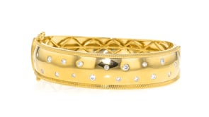 .75 ct. t.w. Scattered Lab-Grown Diamond Bangle Bracelet in 18kt Gold Over Sterling