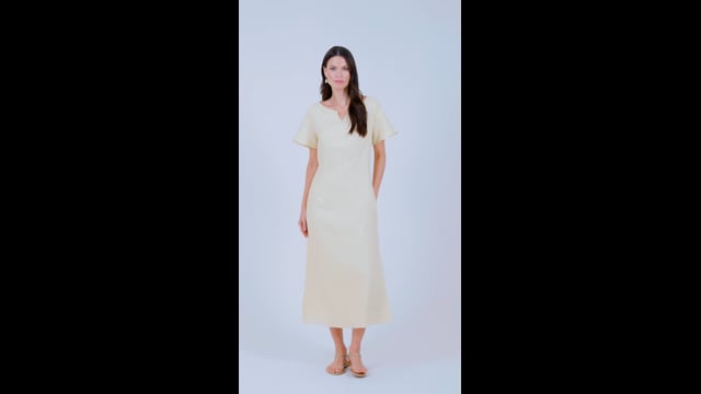 Vestido em Linho Amarelo Laura