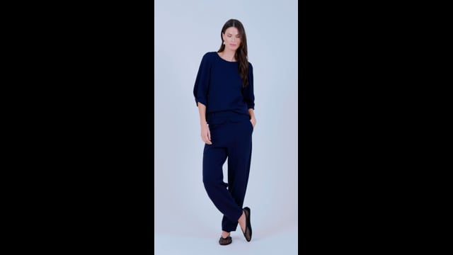 Blusa Malha Boucle Marinho Wchy