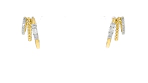 .35 ct. t.w. Diamond Beaded Triple-Hoop Earrings in 18kt Gold Over Sterling