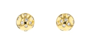 .50 ct. t.w. Diamond Button Earrings in 18kt Gold Over Sterling