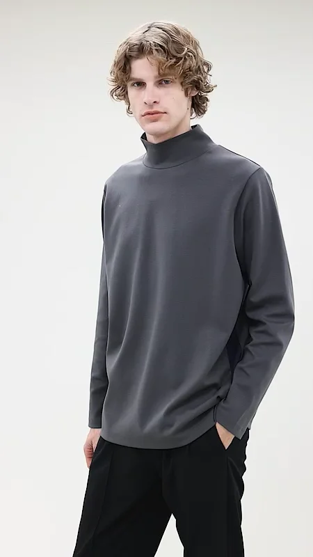 サイドライン ハイネック 長袖Tシャツ｜5351POUR LES HOMMES / 5351