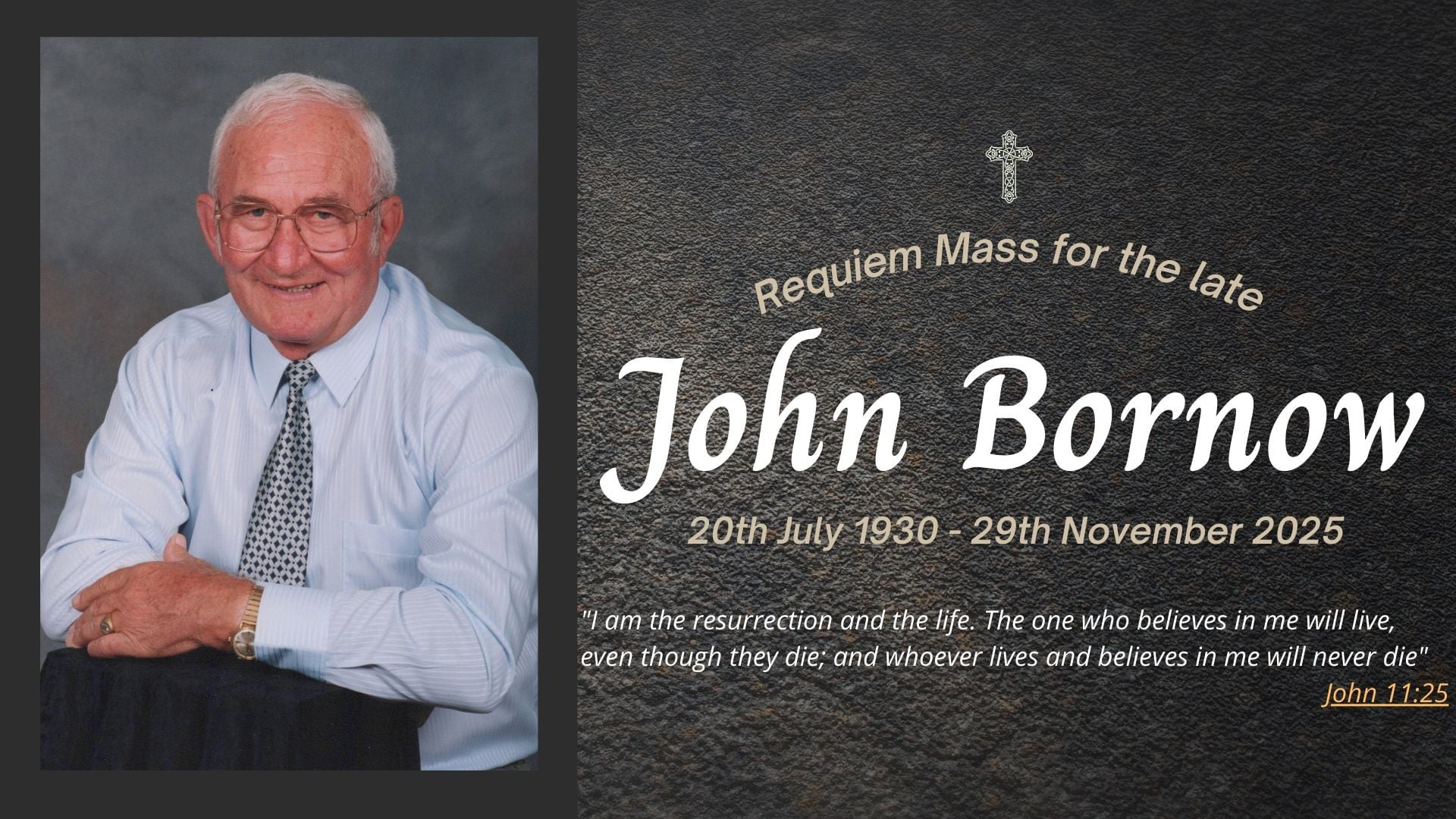 Funeral livestream of the late John Bornow